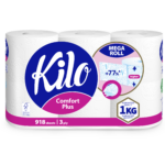 KILO Novus – Hârtie igienică – 3 straturi – 6 role – 1 Kg