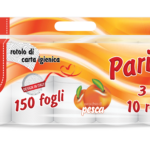 Pariss – Hârtie igienică – 3 straturi – 150 foi – Piersica – 8 role